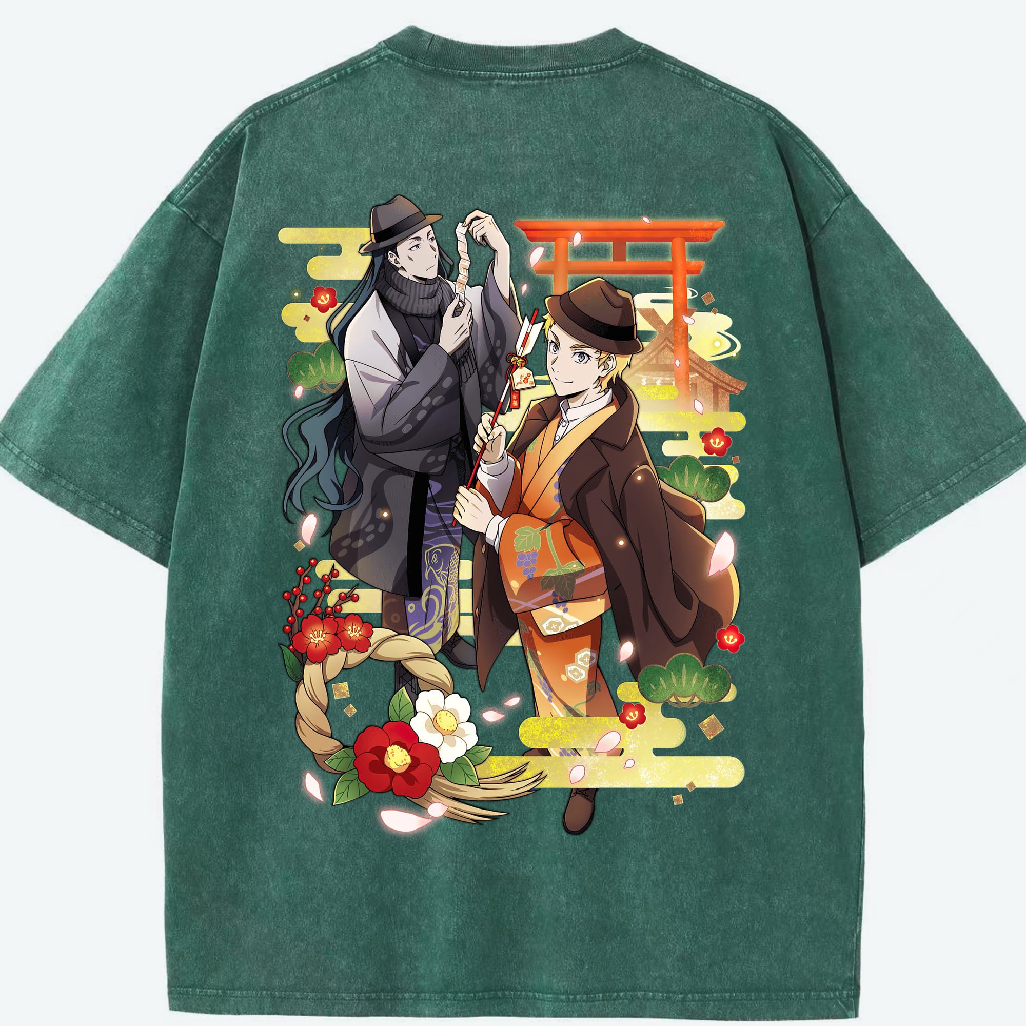 （画像用） 文豪ストレイドッグス Bungo Stray Dogs 綿100% ヴィンテージ風 半袖Tシャツ（背面プリント）